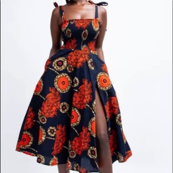 NWT Moscope African print midi dress, S/M - Picture 1 of 9